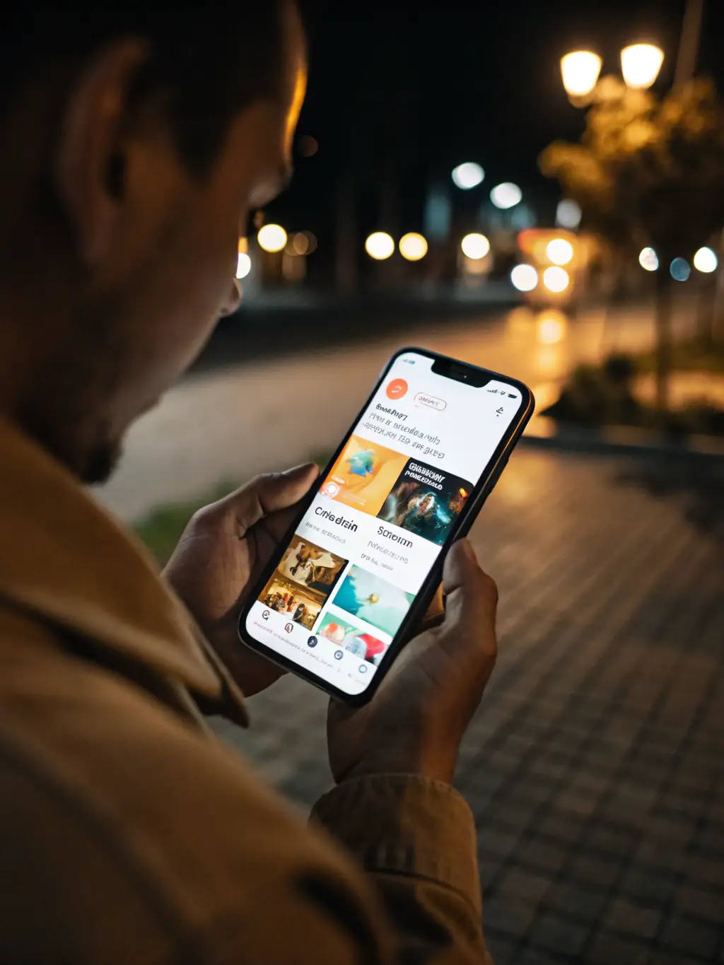 A mobile phone displaying a custom app interface with engaging visuals, representing Digital Janice's app development services.