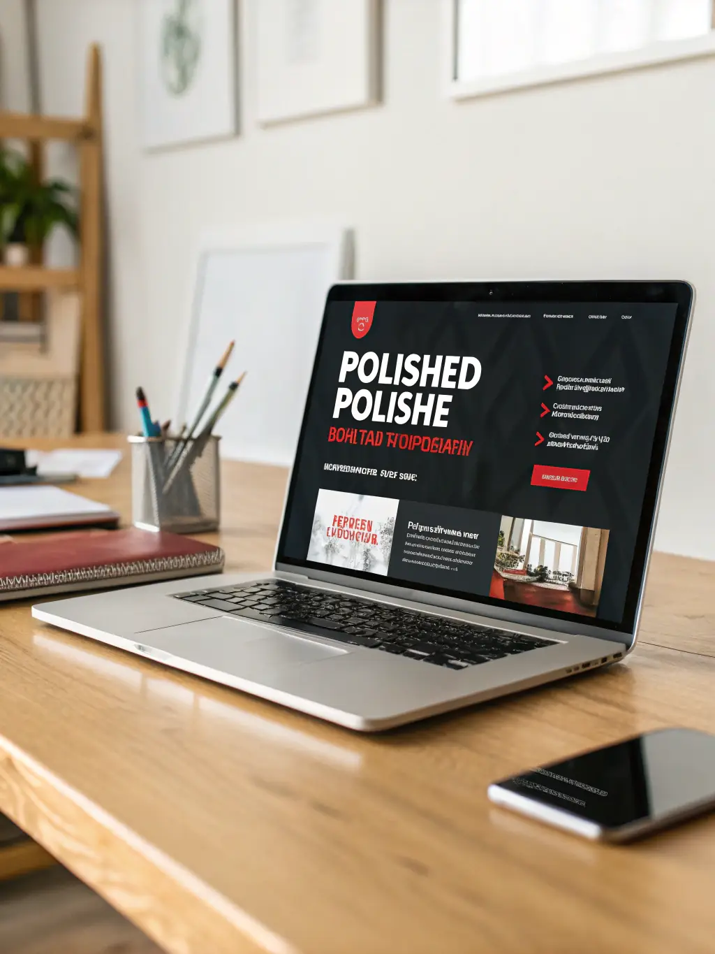 A laptop displaying a responsive website design, highlighting Digital Janice's web development capabilities. The website features a clean, modern layout with clear calls to action.